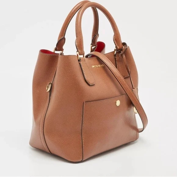 NWOT | MICHEAL KORS  Greenwich Medium Saffiano grab bag Luggage/watermelon red. - Picture 3 of 14